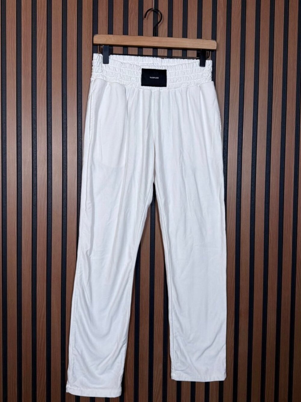 Talentless Pants Small Womens White Fleece High Elastic Waist Full Length